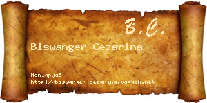 Biswanger Cezarina névjegykártya